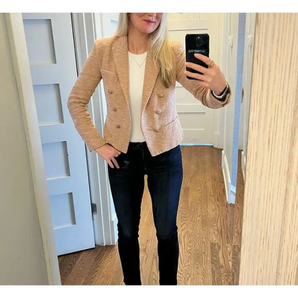 L’Agence Brooke Cropped Brown Crepe Blazer Size 8 - Picture 4 of 9